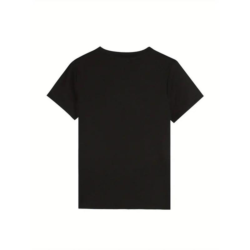 Europäische Größe 1 Stück Damen Freizeit-T-Shirt mit Rundhalsausschnitt, rosa Valentinstags-LOVE-Schriftzug und Leopardenmuster-Herzdesign