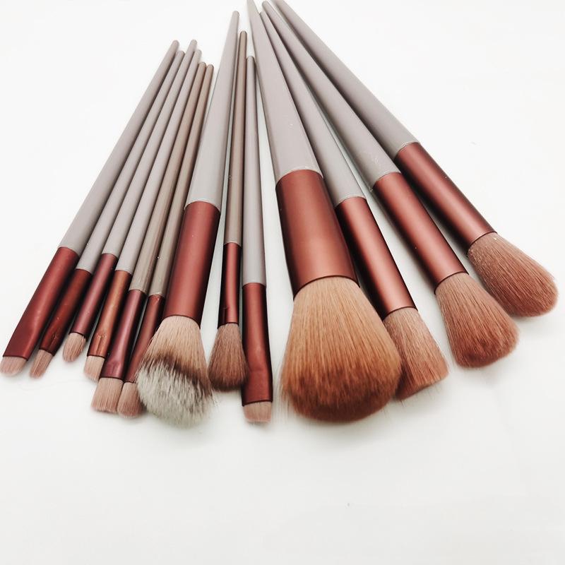 Set da 13 Pezzi di Pennelli Morbidi per Cipria Libera ad Alta Lucentezza Set di Pennelli per Ombretto Trucco Strumenti di Bellezza