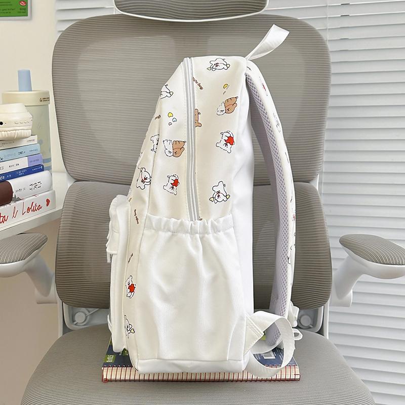 Cartoon Puppy Printed Backpack Junior High School Student Schoolbag Large Capacity Backpack