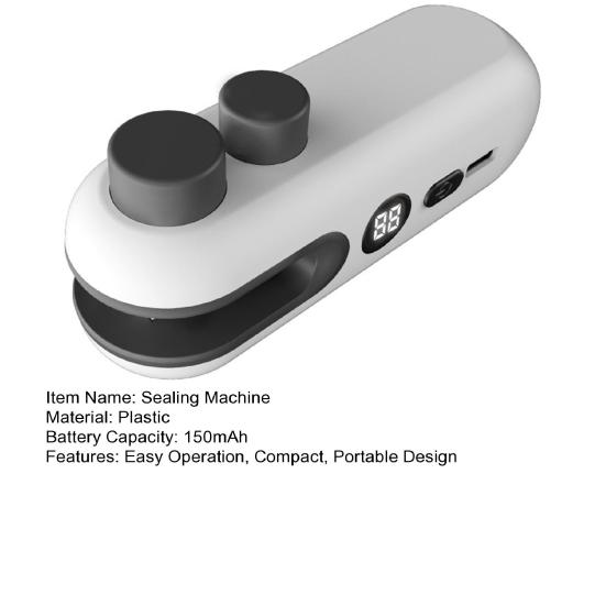 1/2Pcs Mini Bag Sealer with Cutter Power Display Screen 2 in 1 Portable Handheld Bag