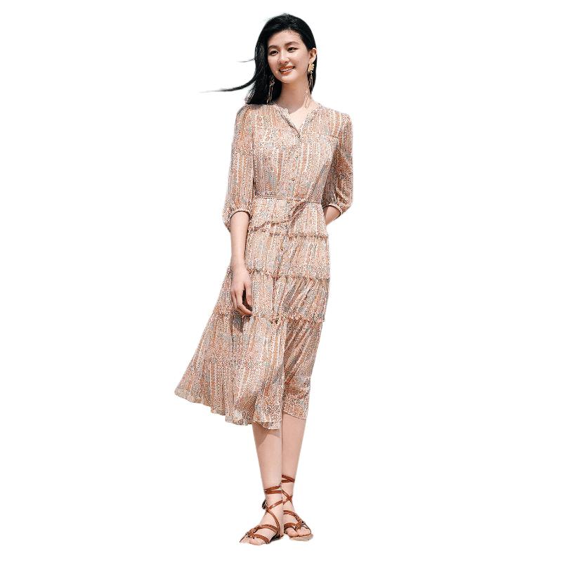 Elegant Ethnic Chiffon Multi-layer Dress