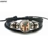 Anubis Scarab Layered Black Leather Bracelet