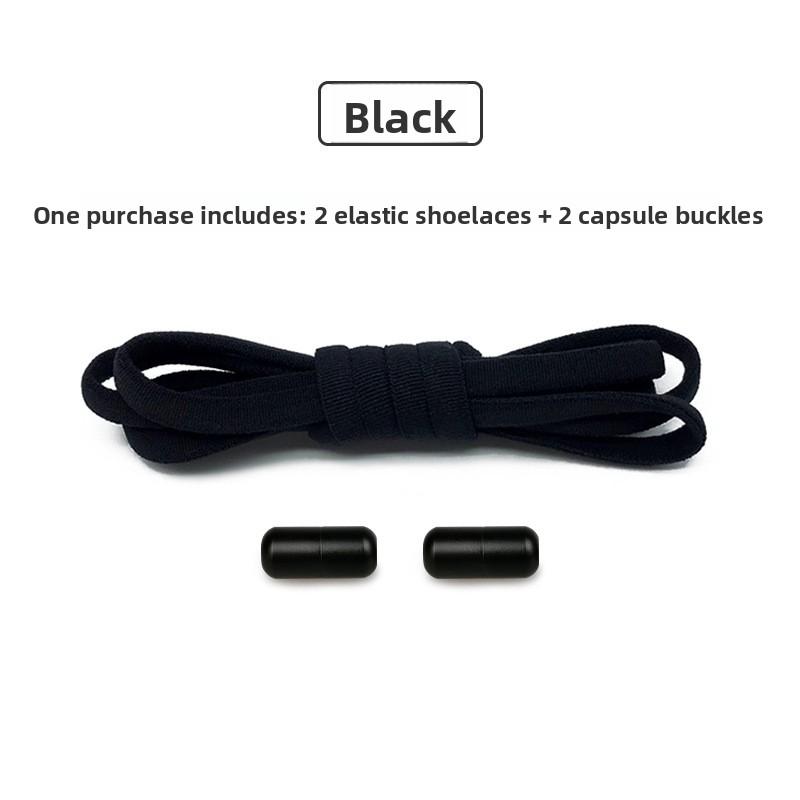 Elastic color semi-round capsule free tie shoelaces, metal buckle lazy shoelaces no tie shoelaces, shoe accessories