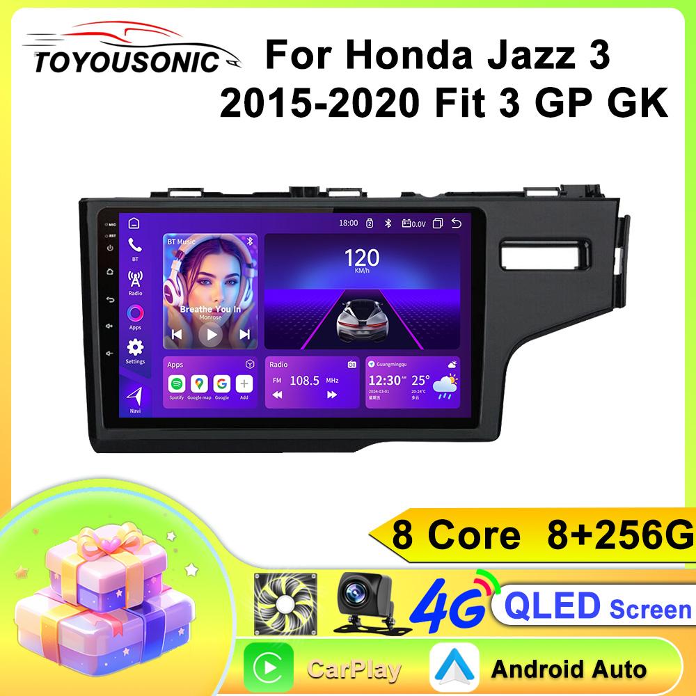 Android Car Multimedia Player For Honda Jazz 3 2015-2020 Fit 3 GP GK GPS Navigation CarPlay 4G Head Unit Stereo Video Player