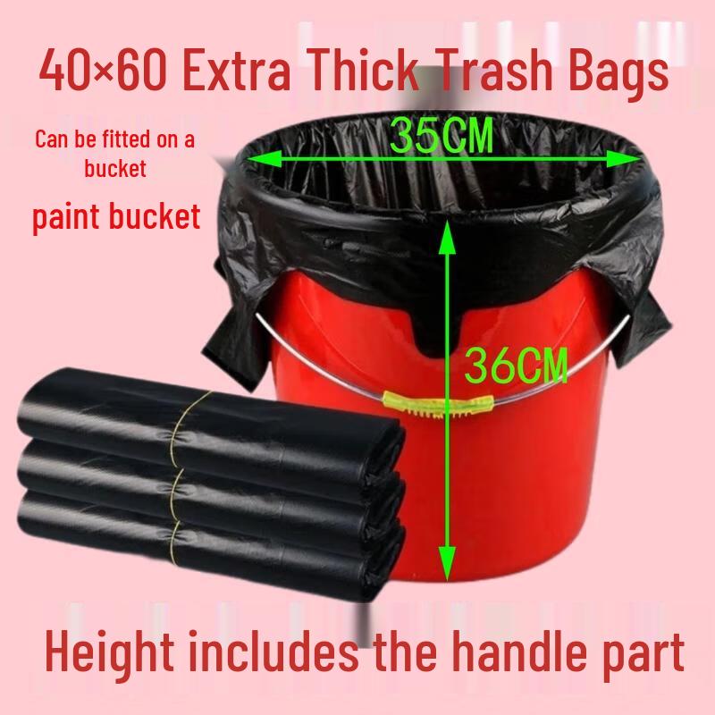 HANDUNYOU Extra Thick Black Household Vest-Style Garbage Bags