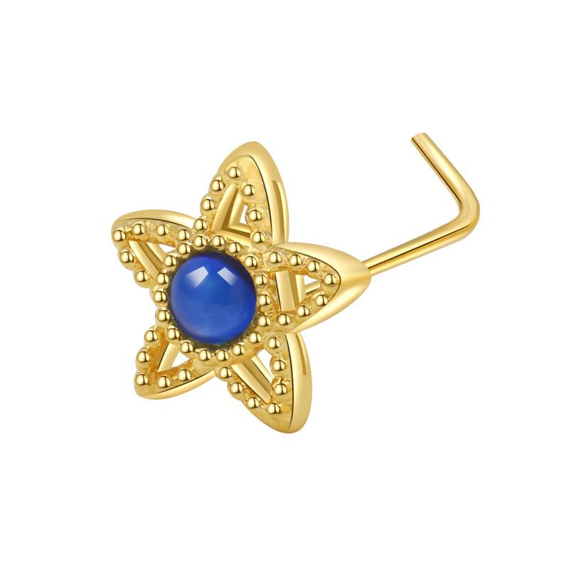 L Needle Curved Hook Thin Rod Nose Stud Zircon Devil Eye Love Nose Puncture Jewelry Nose Ring