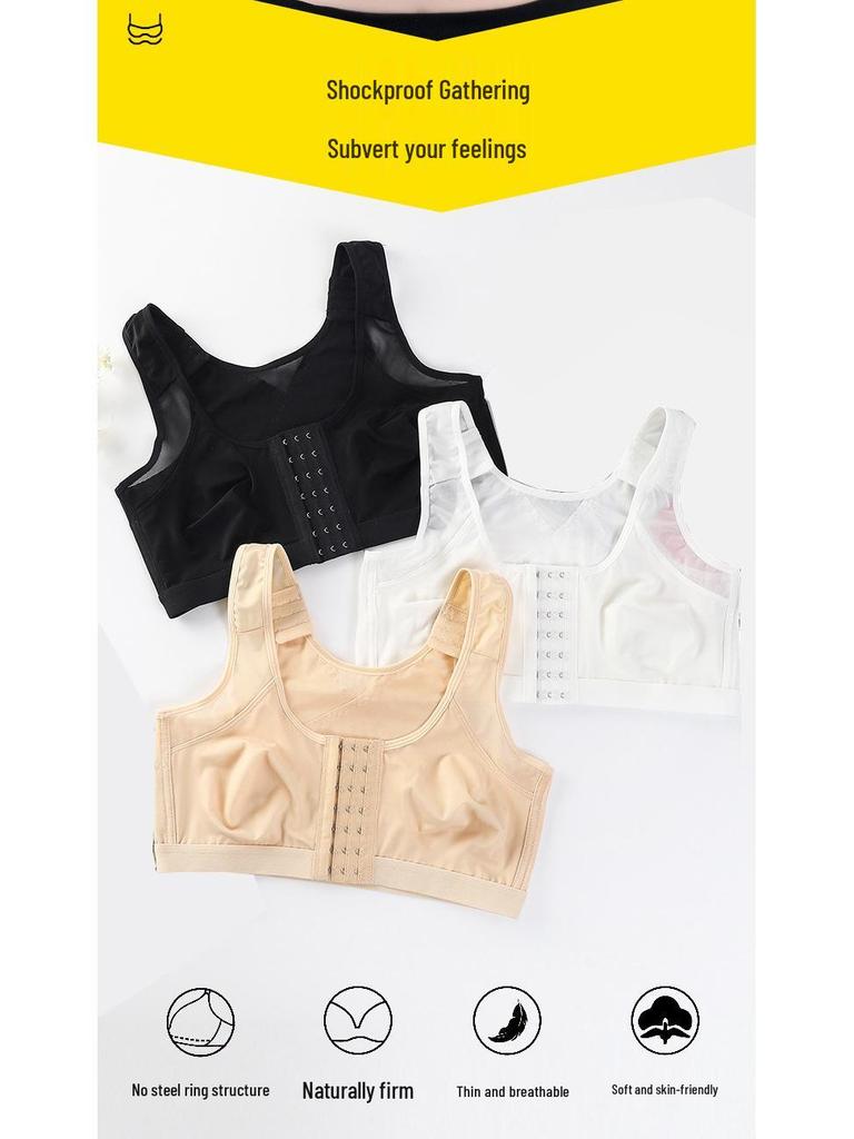 Front Closure Sports Bra: Women’s Adjustable Posture Correction Yoga Underwear