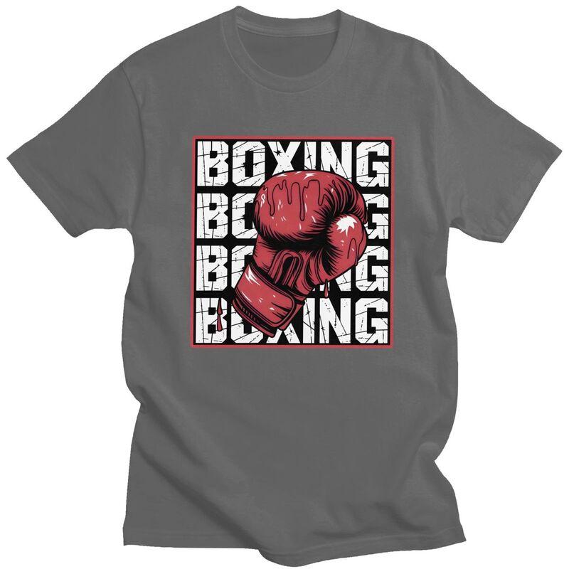 Men Boxer Boxing T Shirt Streetwear Short Sleeves Pure Cotton Tshirt Leisure Novelty Design Graphic Tees Shirt