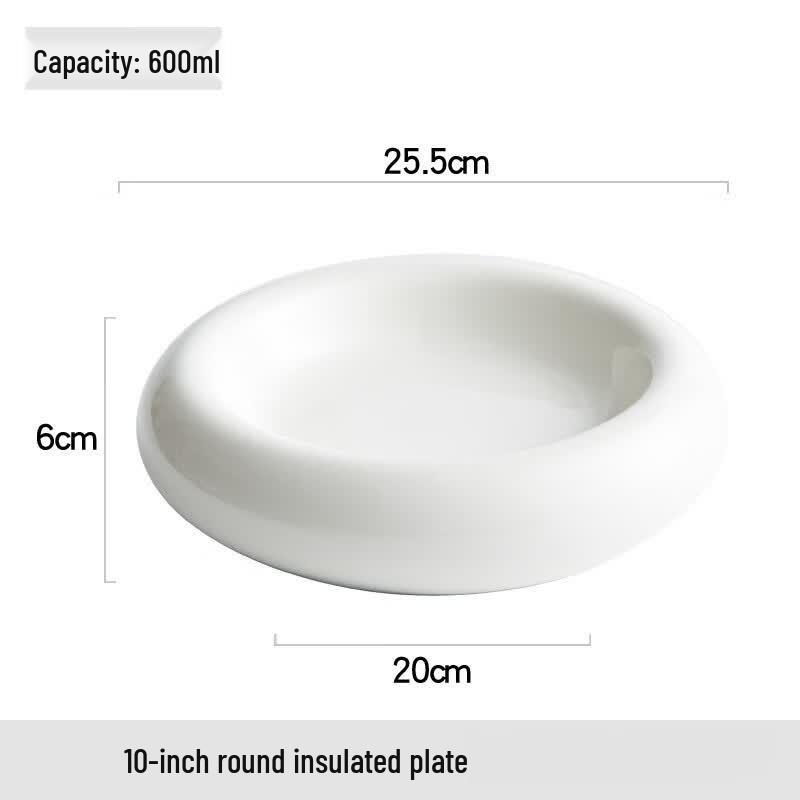 Nordic Minimalist Gold Rim Ceramic Square Dinner Plate