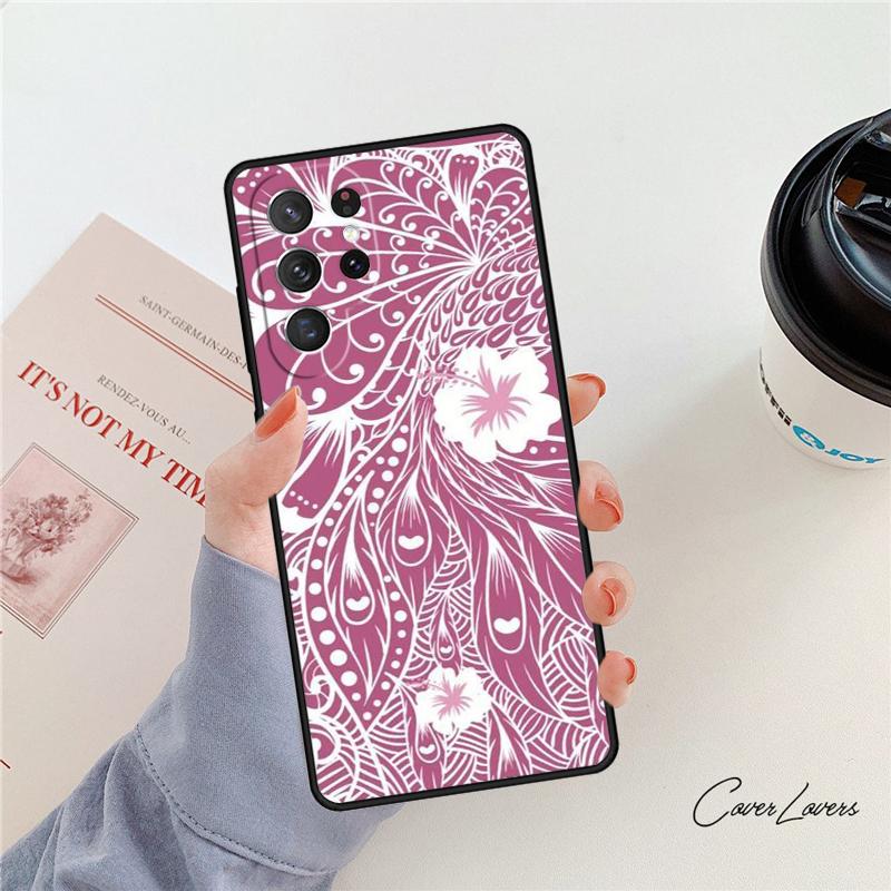 Hawaiian Ornament phone case For Samsung Galaxy S24 S25 S23 S22 Ultra Note 10 20 Plus S20 S21 FE Cover