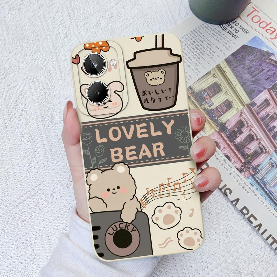 For Realme 10 Pro Plus Case Cartoon Soft Smooth Liquid Silicone Cover Camera Shell For OPPO Realme10 10Pro+ Coque Funda Capa