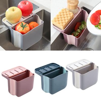 Kitchen Sink Strainer Drain Rack Hanging Foldable Drainer Basket Soap Sponge Holder With Suction Cup