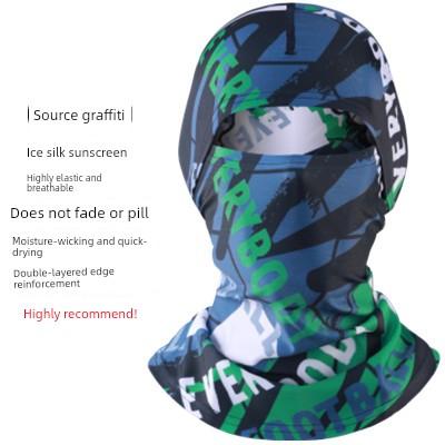 Sun Protection Mask for Men, Ice Silk Headscarf, Cycling Neck Gaiter, Neck Protector, Summer Fishing Full-Face Cover, Face Mask