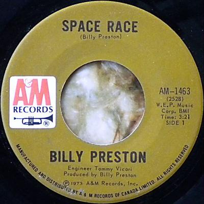 7inch Record BILLY PRESTON - Space Race  AM1463 A&M Records 1973 Canada Soul/Funk Used