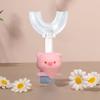 Children's U-Shaped Silicone Toothbrush, Soft Bristles, Anti-Slip Cartoon Handle, Ages 1-12