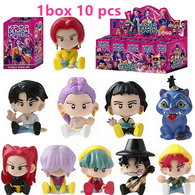 10-piece blind box Q Version K-pop Action Model PVC Toy Derpys Saja Boys Rumi Mira Zoey Sussy Figurine Doll For Fans Gift