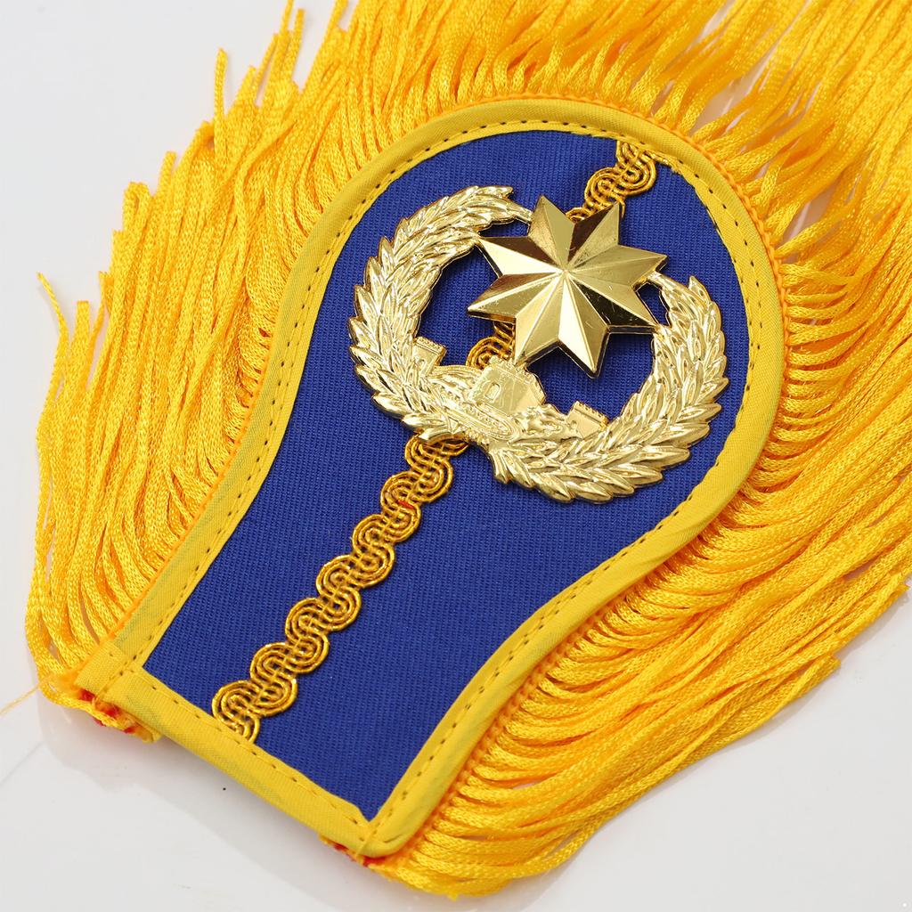1 Pair Drum Horn Band Epaulets - Tassel Fringe Chain Shoulder Badge Applique for Uniform Costume & Performance