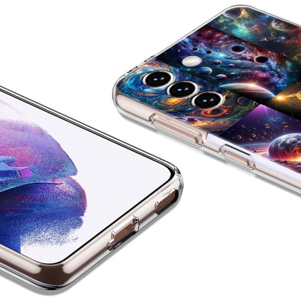 Transparent Phone Case Cover for Samsung Galaxy S25 S24 S23 S22 S20 S21 FE Ultra S25 Edge Plus 5G Capas Universe Starry Sky Moon