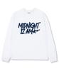 MIDNIGHT12AM Starpoint Oversized Long Sleeve T-Shirt White (Ribbed Cuffs Selectable)