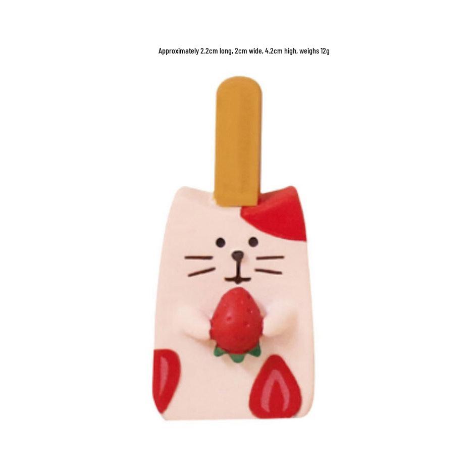 Resin Ice Cream Cat Ornaments - Trendy Handmade Japanese DIY Crafts for Car Decoration and Gifts.