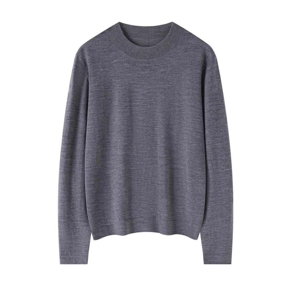 2026 Leka Sha 100% Washable Wool Round Neck Pullover Sweater