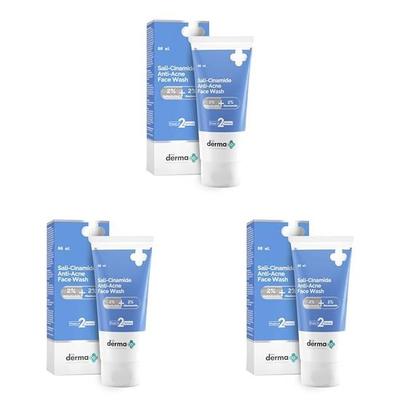 Derma Co Sali-Cinamid Face Wash I s 2% kyselinou salicylovou a 2% niacinamidem I ošetřuje aktivní akné a mizí známky po akné  (Balení po 3)