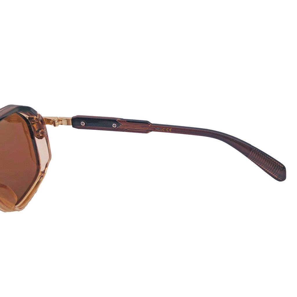 RSINC Unisex Designer-Sonnenbrille UV-Schutz Vintage Quadratisch Braun Gold KN-2307 B0DKC3S5CF