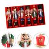 Tree Ornaments Wooden Nutcracker Multicolor Decoration Set Of Six Figures Table Centerpiece Intricate Painted Details