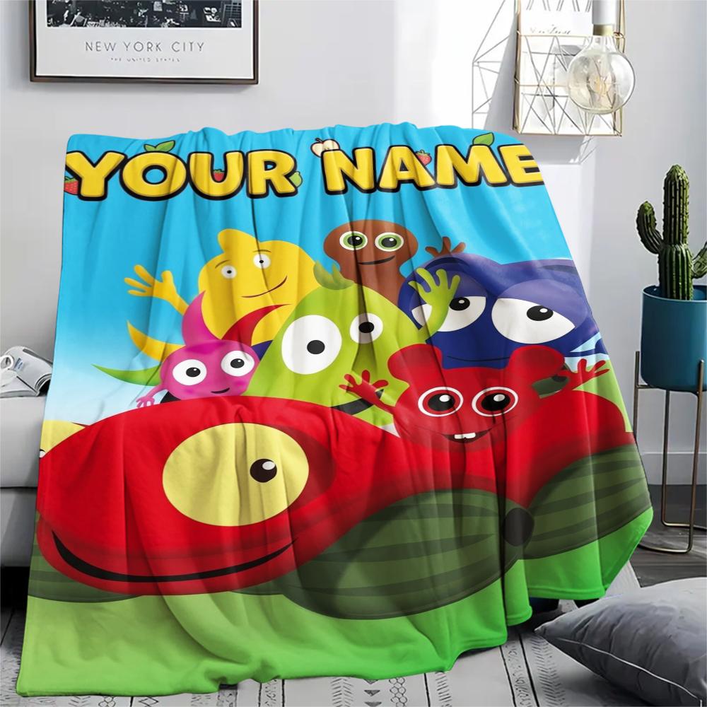 1PC Custom Name Babblarna Patterned Flannel Blanket Suitable For All Seasons for Home Decor Warmth and Comfort Gifts Holiday Present