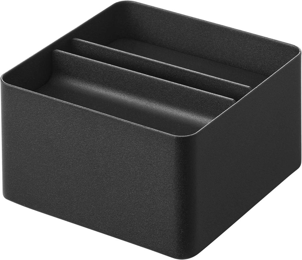 Yamazaki Tower Compact Tissue Case with W13 x D13 x 6196 Lid, Black, Approx. H10cm,