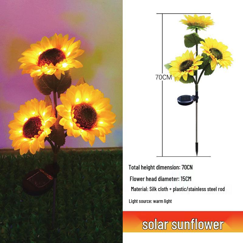 Cross-Border LED Solar Sunflower Lawn Lamp – Outdoor Decorative Garden Light