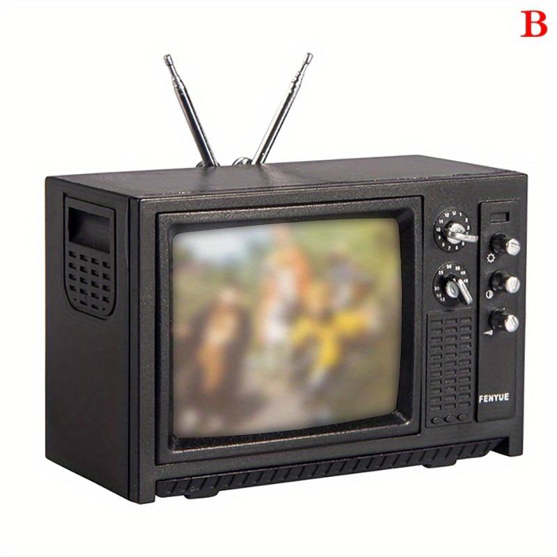 DollHouse Mini Retro TV Toy Ornaments Miniature Simulation Furniture for Living Room Decoration