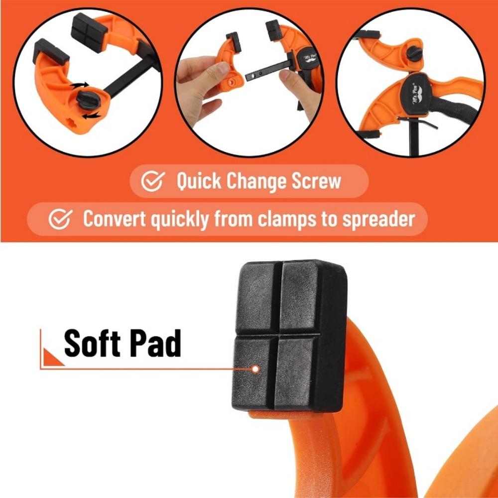 2 szt. 6-calowy pomarańczowy szybkozaciskowy zacisk do długopisu stolarskiego