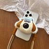 Plush Cartoon Puppy Capybara Mobile Phone Back Clip Women'S Cute Adjustable Retractable Messenger Rope Strap