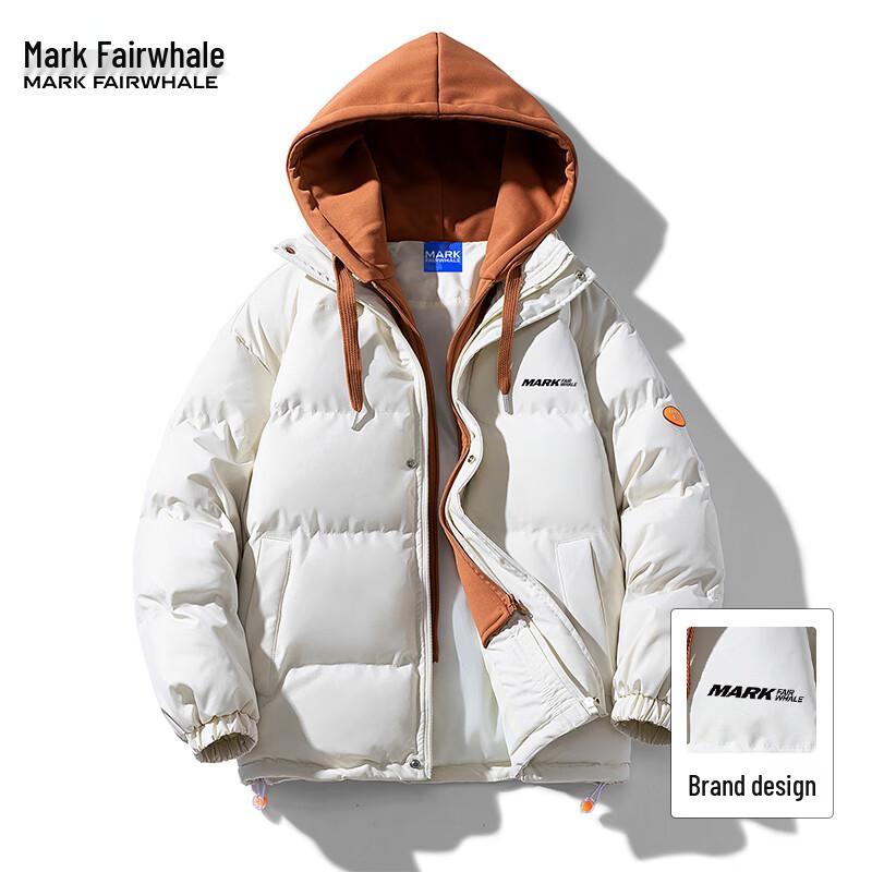 Mark Fairwhale Men's Faux 2-Piece Hooded Puffer Jacket