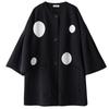 Long Sleeve Oversized Black Cotton Vintage Dot Casual Loose Autumn Spring Trench Coat for Women Outerwear