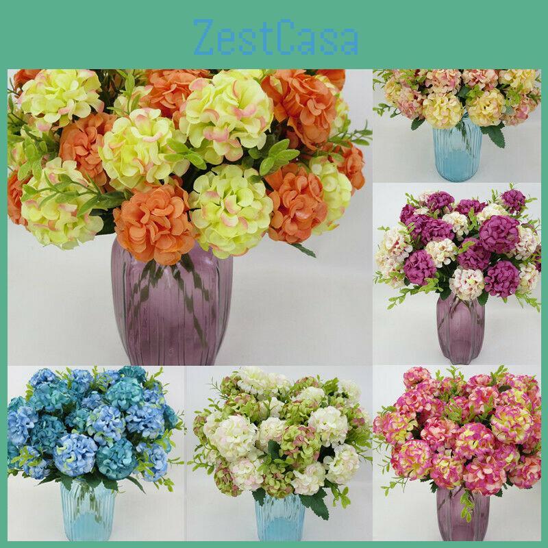 Beautifully Crafted 10 Heads Fake Silk Hydrangea Bouquet For Luxurious Decor Solutions