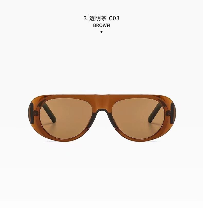 Trendy Women Oval Cat Eye Sunglasses Retro Pilot UV400 Protection Summer Fashion Eyewear Gafas De Sol