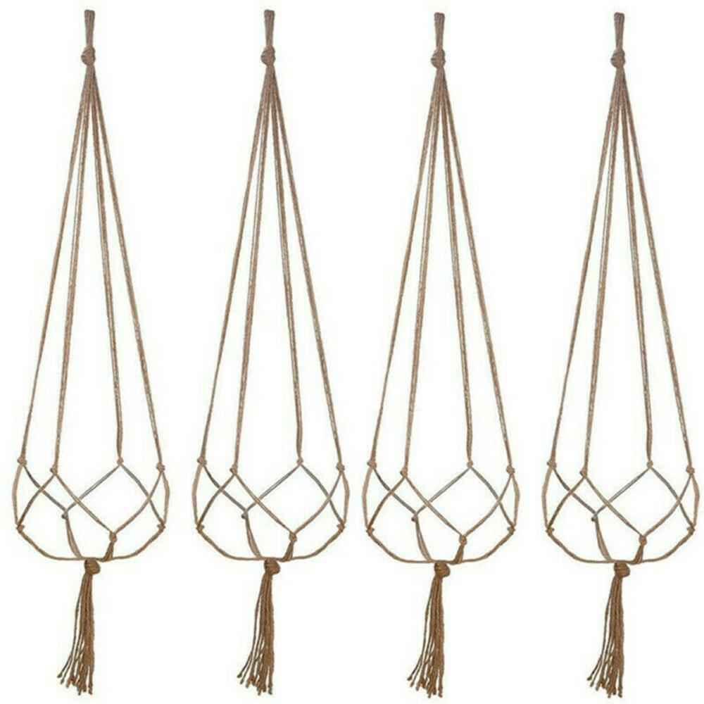 6PCS Plant Holders Macrame Plant Hanger Vintage Outdoor Pot Holder Flower