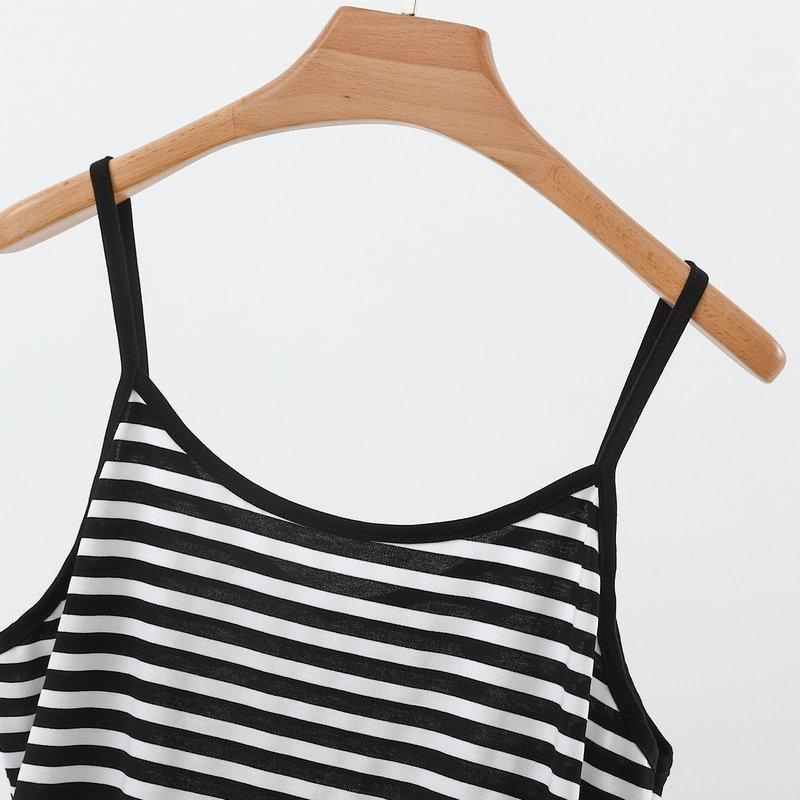 M to 6XL Plus size camisole Summer Modal Striped Cami Top Slimming loose fit Sleeveless Tank Tops Versatile Baselayer
