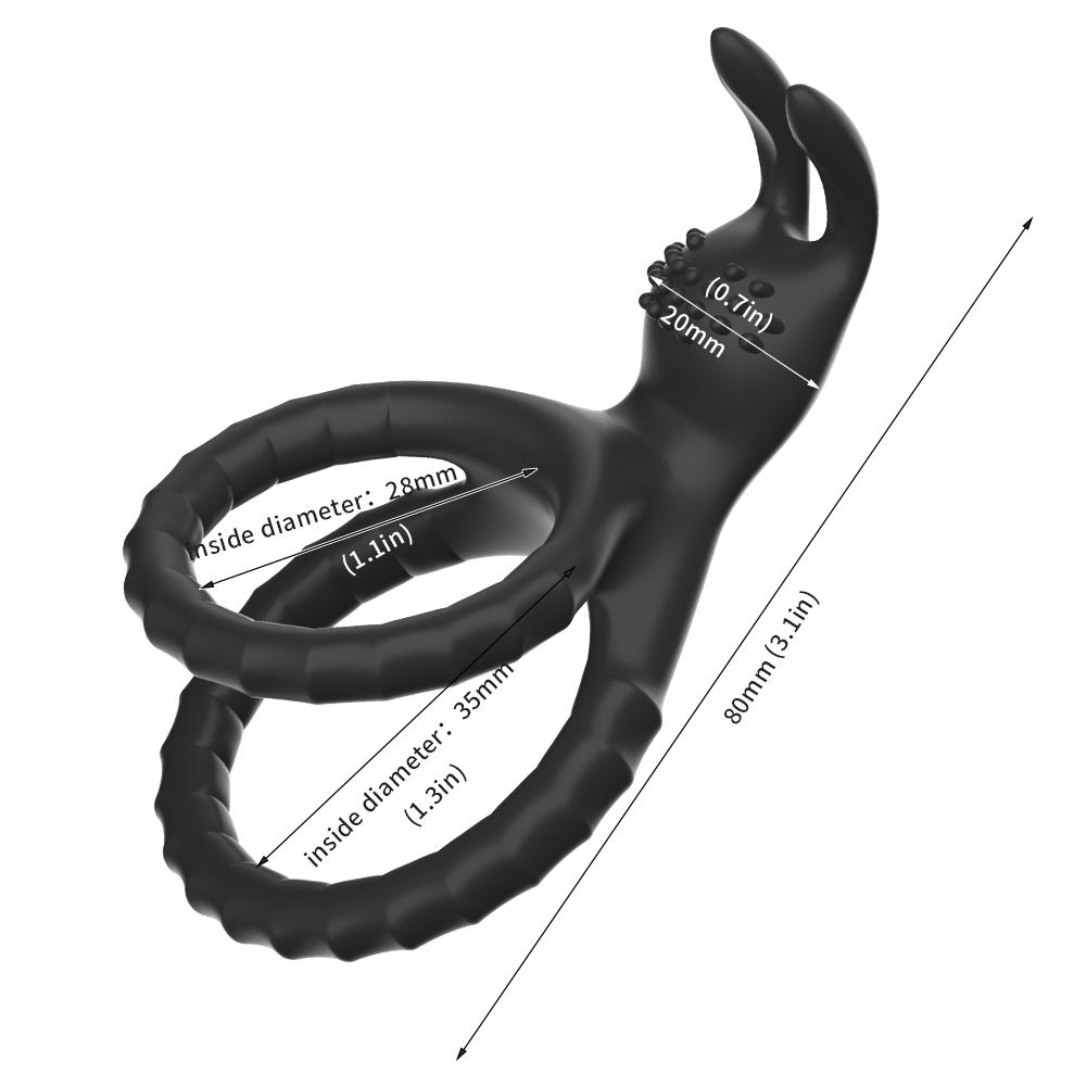 2 In 1 Men's Silicone Penis Ring Clitoris Stimulator Cock Ring Ejaculation Delay Penisring Erection Penis Ring for Men Couples