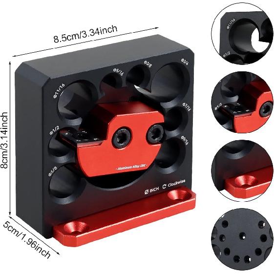 Dowel Maker Jig Kit 5/16-3/4inch Adjustable Dowel Maker Cutter 8 Holes Aluminum Alloy Dowel Round Rod Sticks Maker Jig Electric Drill Rod Auxiliary