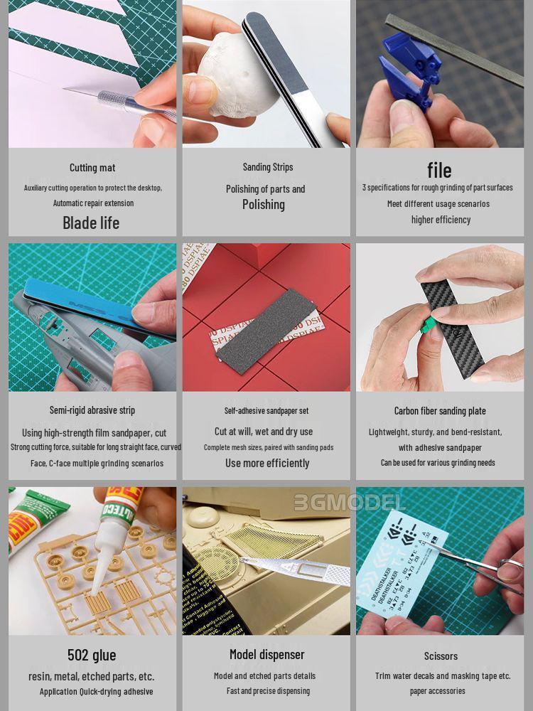 Gundam Model Beginner Kit: Sharp Nippers & Polishing Tools