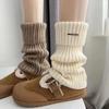 Thickened Knit Logo Sock Covers for Women - Perfect for Autumn/Winter with Ankle Boots, Warm Piled-Up Socks, Y2K Leg Warmers.