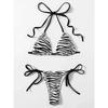 Zebragestreifter Mikro-Bikini Damen Neckholder Push-up-BH Dreieck Badeanzug Brasilianischer Sommer Badeanzug Bademode 2025 Badeanzug
