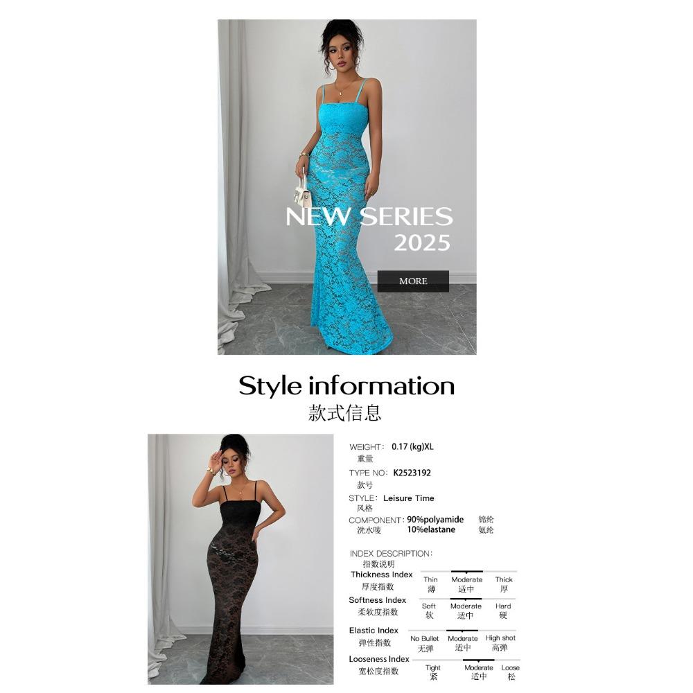 Elegant Style Suspender Hollow Skirt Dress Women's Clothing Autumn and Winter 2025