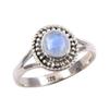 Natural Rainbow Moonstone Gemstone Handmade 925 Sterling Silver Ring Size 7 I9v59