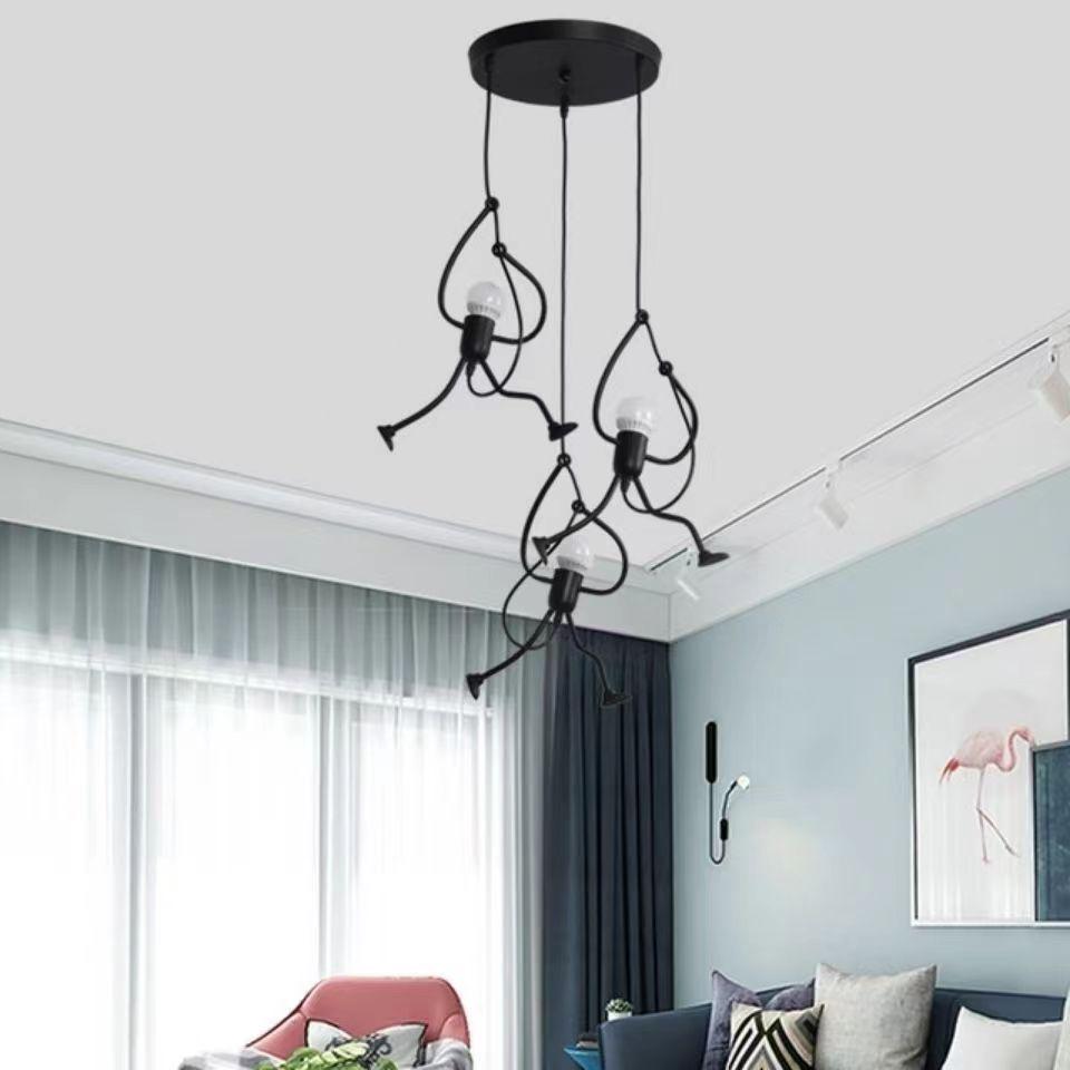 Nordic Wrought Iron Pendant Light - Retro Modern Art for Cafe or Boutique Decor