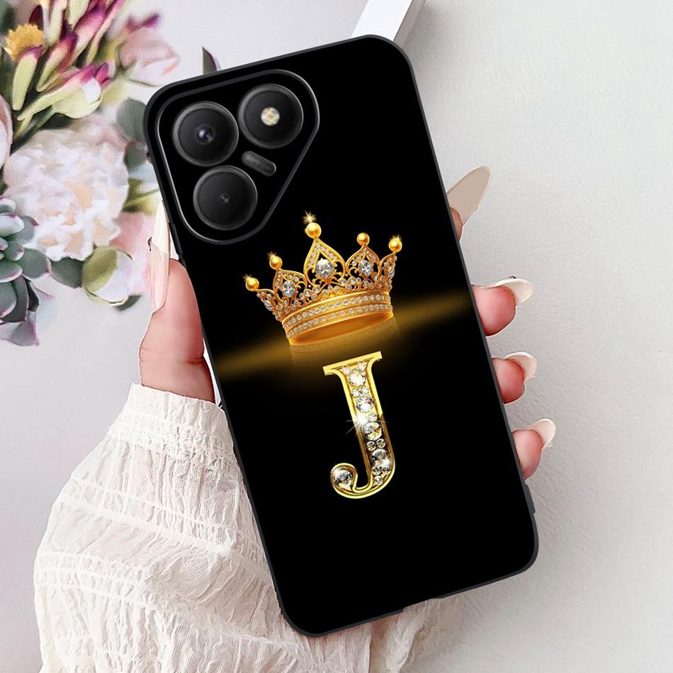 For Tecno Pova 7 5G Fashion Crown Letter Phone Case For Tecno LJ7 Pova7 Soft Silicone TPU Bumpers