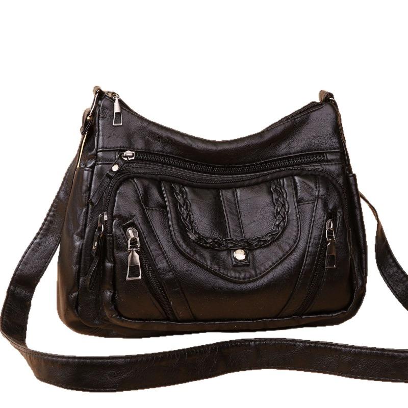 soft texture elegant ladies cross-body bag with fashiable shoulder strap, large capacity and multiple pockets, middle-aged